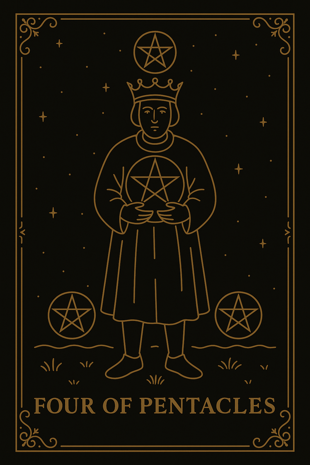 FOUR OF PENTACLES