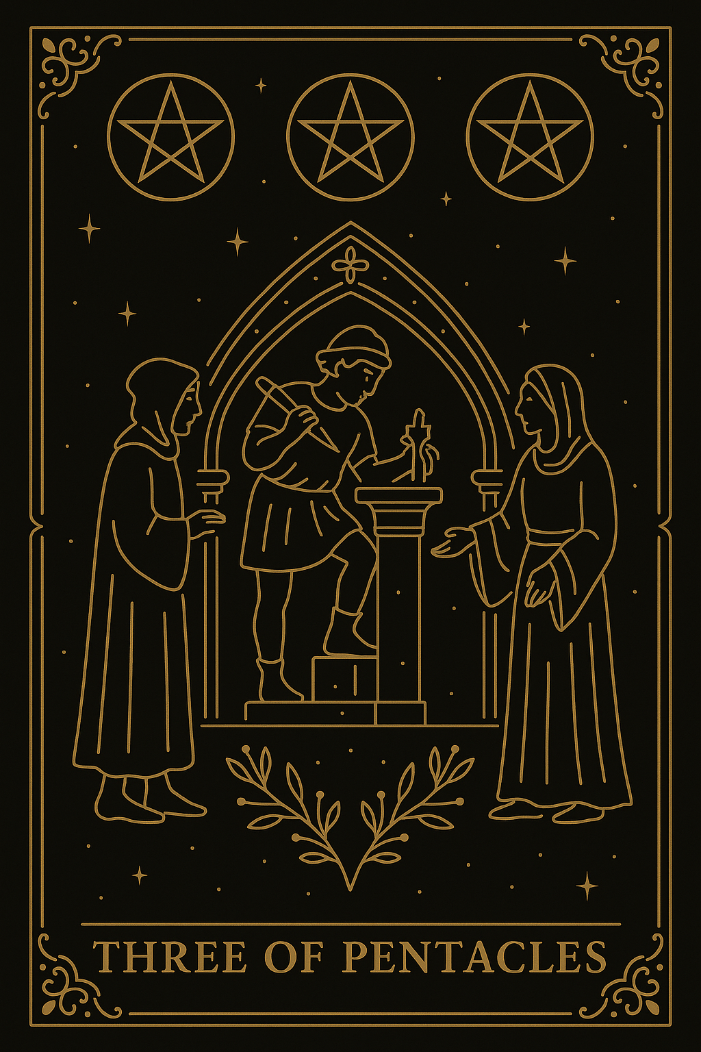 THREE OF PENTACLES